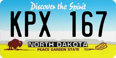 ND license plate KPX167