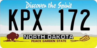 ND license plate KPX172