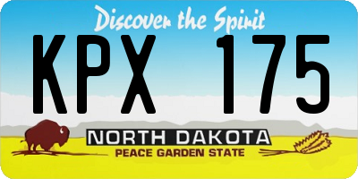 ND license plate KPX175