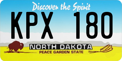 ND license plate KPX180