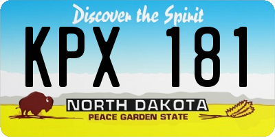 ND license plate KPX181
