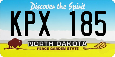 ND license plate KPX185