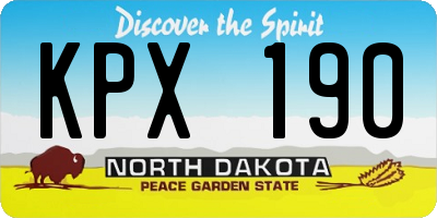 ND license plate KPX190