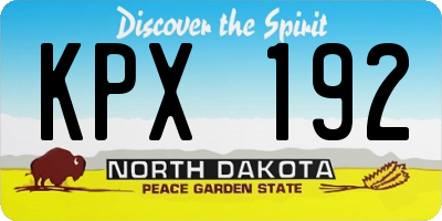 ND license plate KPX192