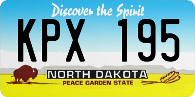 ND license plate KPX195