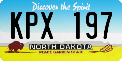 ND license plate KPX197