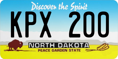 ND license plate KPX200