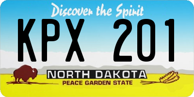 ND license plate KPX201