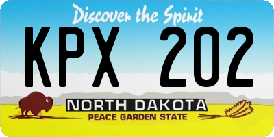 ND license plate KPX202