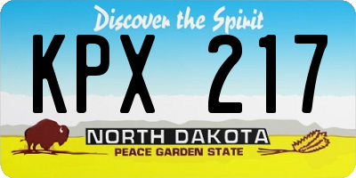 ND license plate KPX217