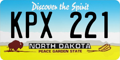 ND license plate KPX221