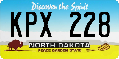 ND license plate KPX228