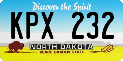 ND license plate KPX232