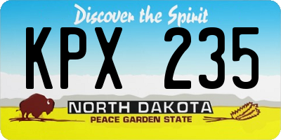 ND license plate KPX235