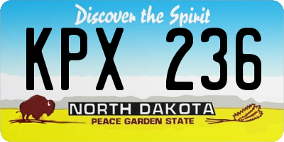 ND license plate KPX236
