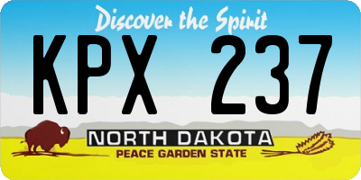 ND license plate KPX237