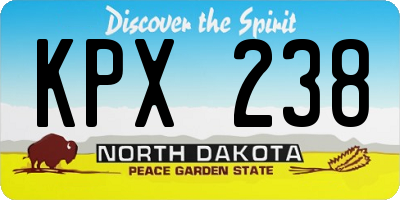 ND license plate KPX238