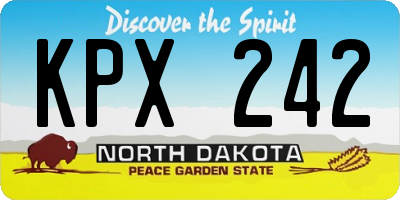 ND license plate KPX242