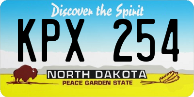 ND license plate KPX254