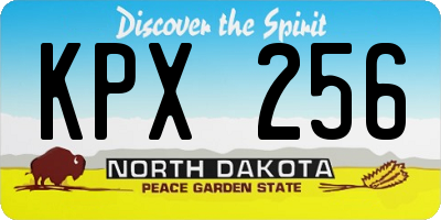 ND license plate KPX256