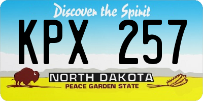 ND license plate KPX257