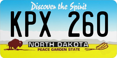 ND license plate KPX260