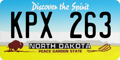 ND license plate KPX263