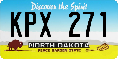 ND license plate KPX271