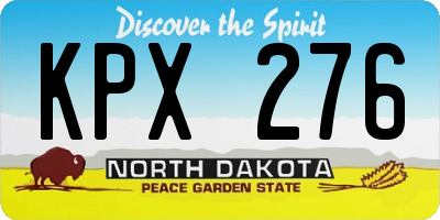 ND license plate KPX276