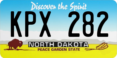 ND license plate KPX282