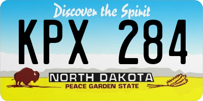 ND license plate KPX284
