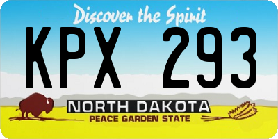ND license plate KPX293