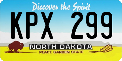 ND license plate KPX299
