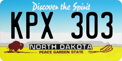 ND license plate KPX303
