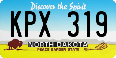ND license plate KPX319