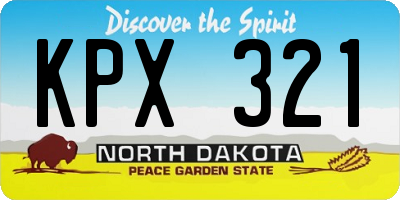 ND license plate KPX321