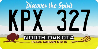 ND license plate KPX327