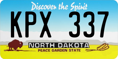 ND license plate KPX337