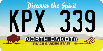 ND license plate KPX339