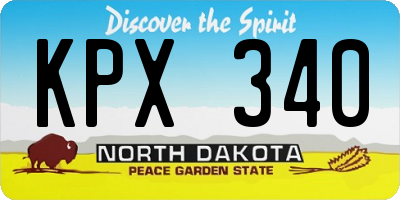ND license plate KPX340