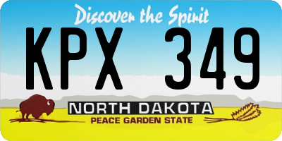 ND license plate KPX349
