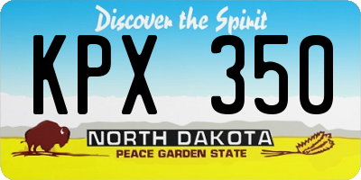 ND license plate KPX350