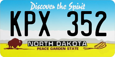 ND license plate KPX352