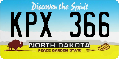 ND license plate KPX366