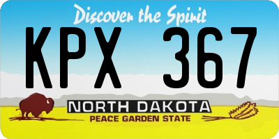 ND license plate KPX367