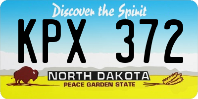 ND license plate KPX372