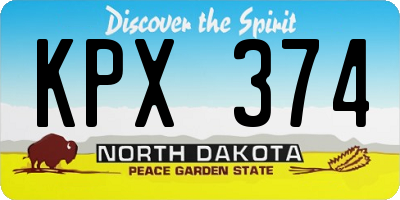 ND license plate KPX374