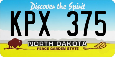 ND license plate KPX375