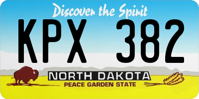 ND license plate KPX382