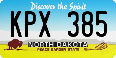 ND license plate KPX385